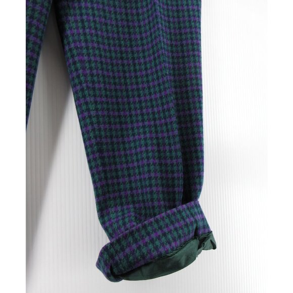 VINTAGE Pendleton Pants 10 Virgin Wool Houndstooth Trousers 90s USA - Picture 6 of 10